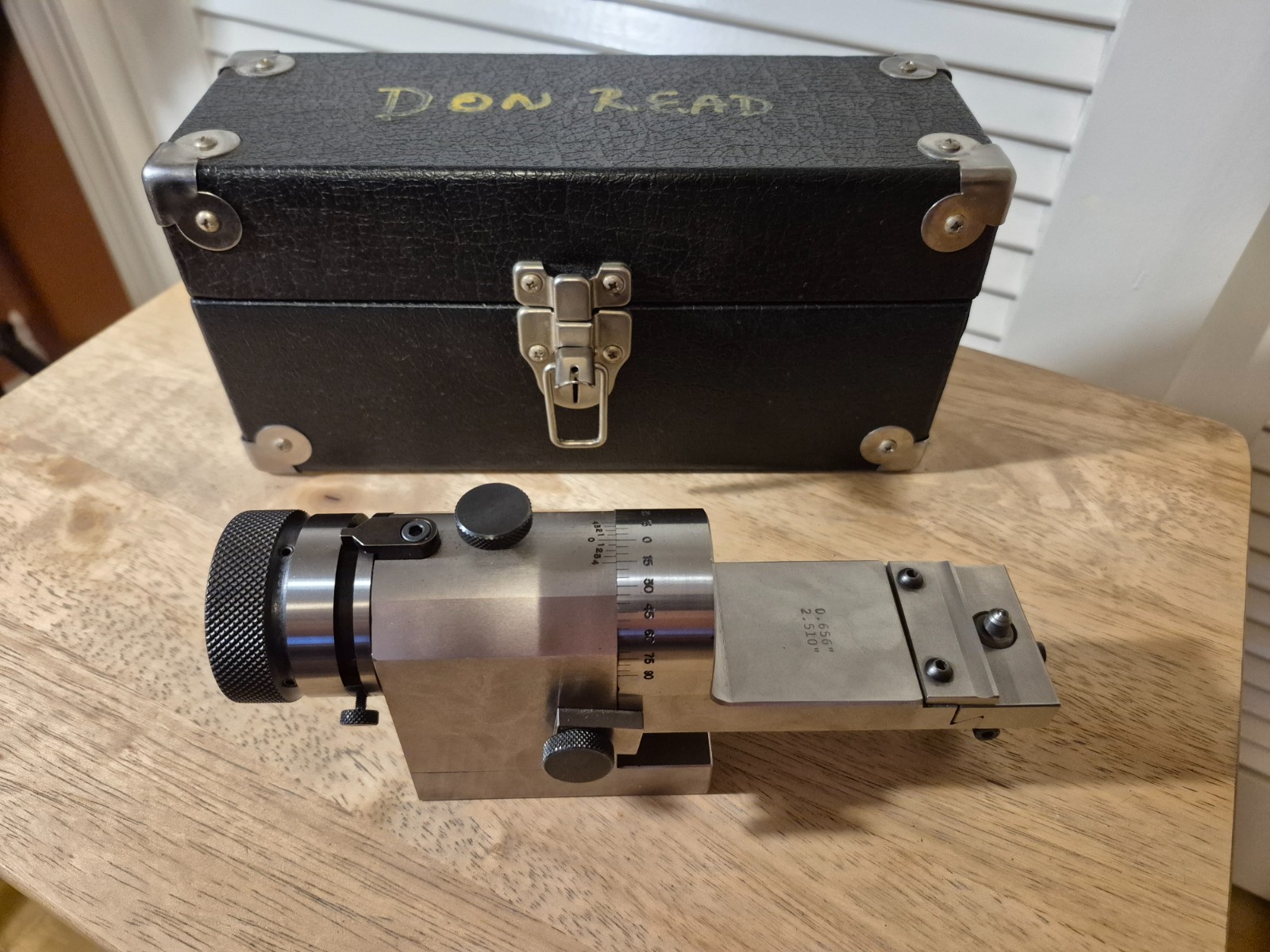 stainless steel precision centering scope tool mounted in a machine tool RARE stainless steel precision centering scope tool mounted in a machine tool RARE
