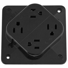 HUBBELL HBL415BK Receptacle,Black,15 A,2P3W,Back,1PK 3D744 picture