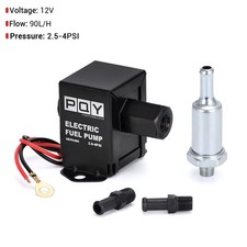 Universal 12V Inline Electric Fuel Pump 90LPH 4-7PSI Gas Diesel HEP05 Black picture
