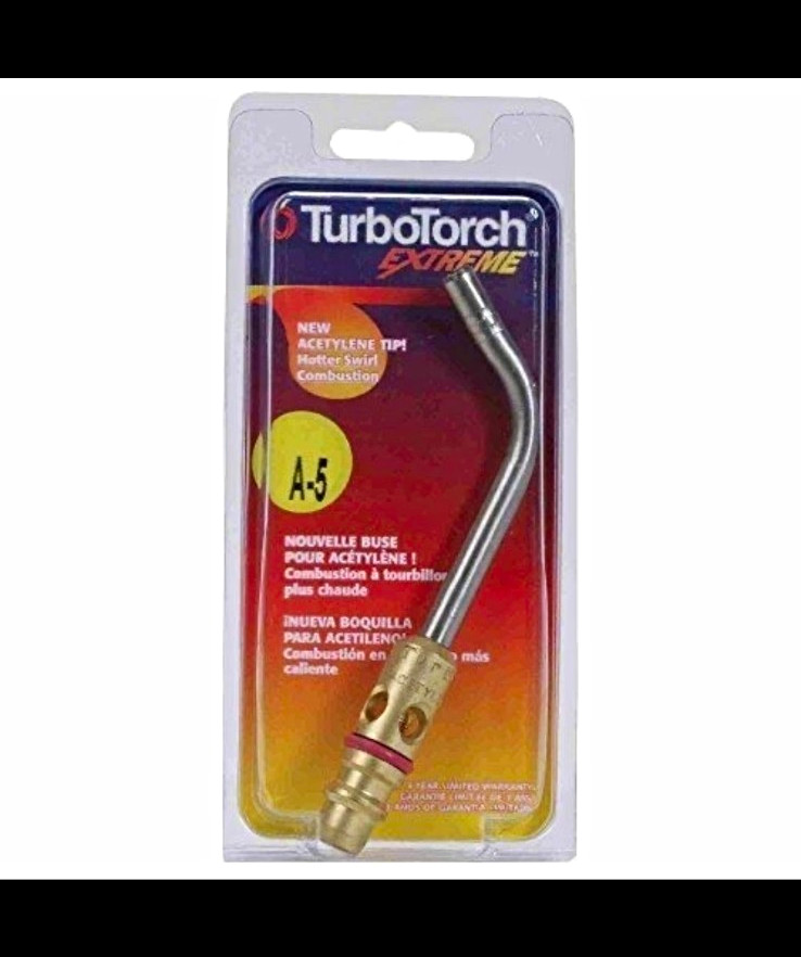 TurboTorch Extreme A-5 Acetylene Replacement Tip Swirl Flame Fixed Neck Tube