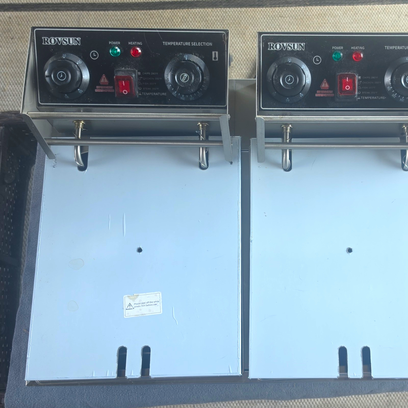 ROVSUN EH82 Countertop Deep Fryer 2 Pots 6.5L+6.5L Timer Temp Control ROVSUN EH82 Countertop Deep Fryer 2 Pots 6.5L+6.5L Timer Temp Control