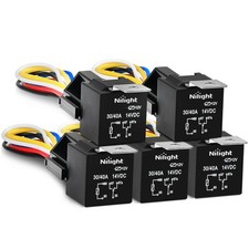Nilight 12V 5 Pin Relay and Harness Socket 5 Pack 40A 30A High Quality Wiring picture