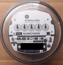 GENERAL ELECTRIC, WATTHOUR METER KWH, I-70S, 240V, FM2S, 200A, 4 LUG, ZERO RESET picture