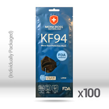 10/50/100 BLACK KF94 Disposable Face Masks 4 Layers Filters 95%+ PFE & BFE KN95 picture