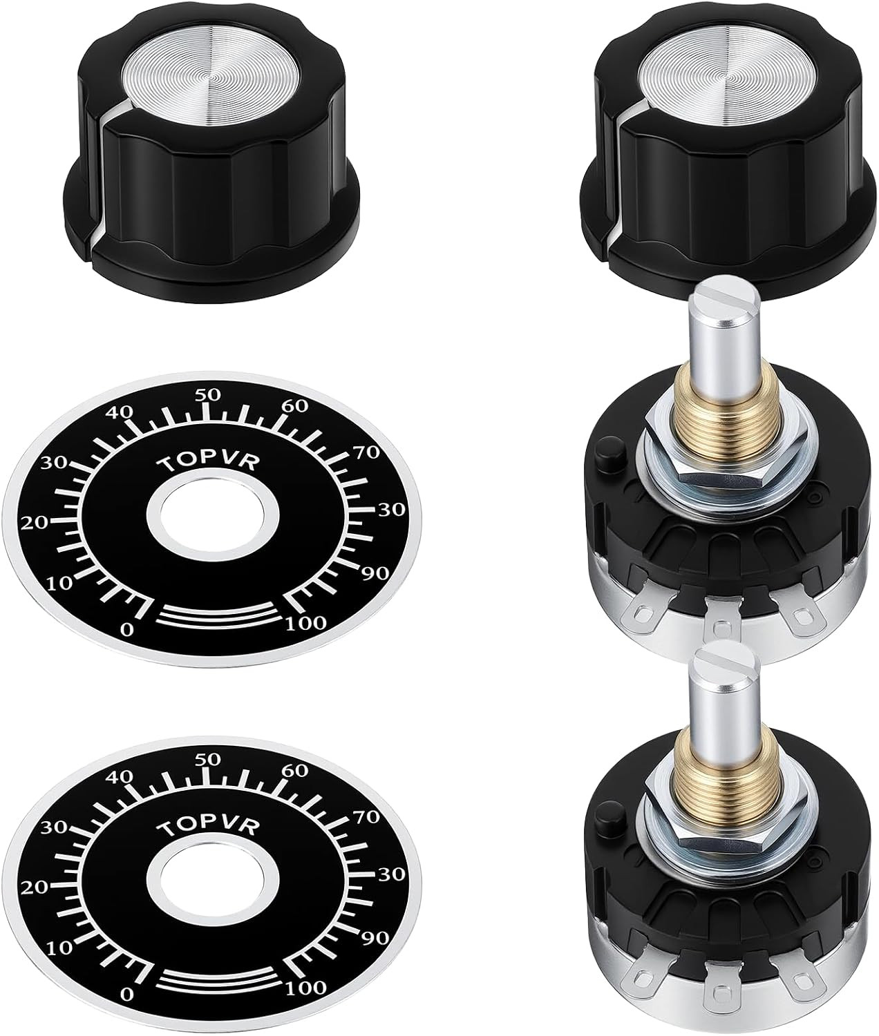 2Pcs RV24YN20S 10K Potentiometer Single Turn Carbon Film Rotary Rheostat Wtih 2Pcs RV24YN20S 10K Potentiometer Single Turn Carbon Film Rotary Rheostat Wtih