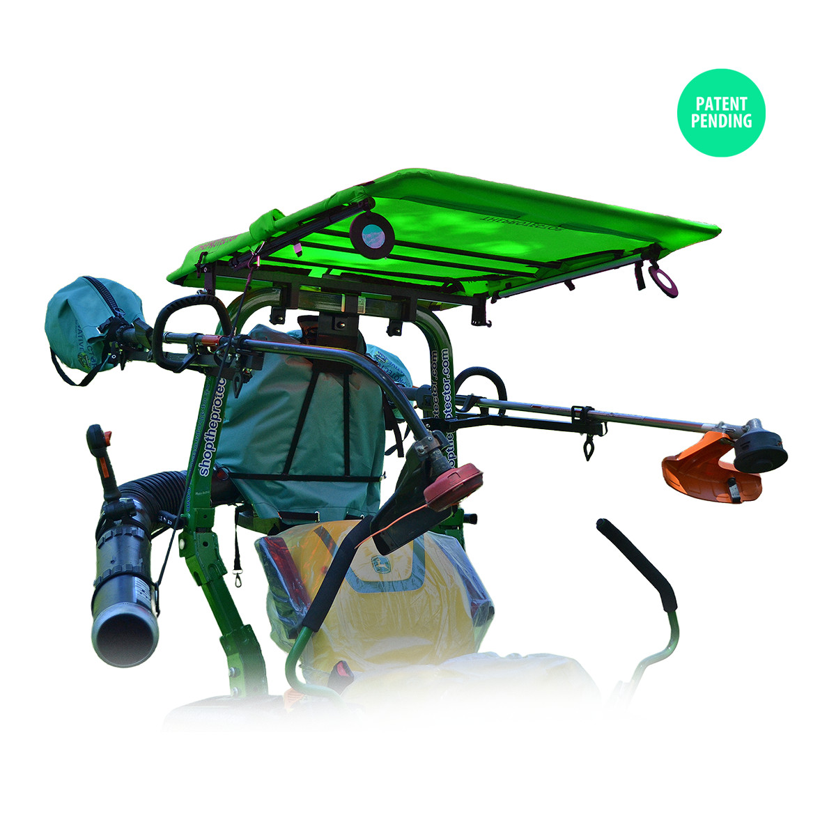 Tractor Canopy Zero Turn Riding Mower Sun Foldable Sunshade ROPS + Tools, Green Tractor Canopy Zero Turn Riding Mower Sun Foldable Sunshade ROPS + Tools, Green