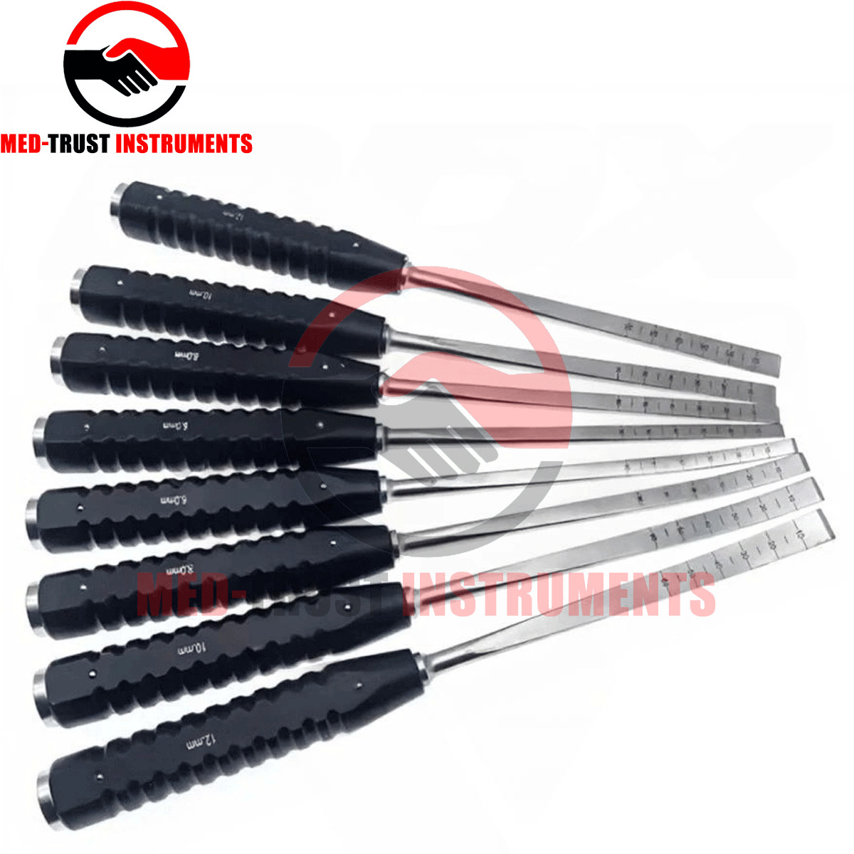 Bone Osteotome Straight & Curved Set Of 8 pcs Orthopedic Instruments