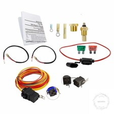 Dual Electric Cooling Fan Wiring Install Kit 185 Degree On 165 Off Engine Fan picture