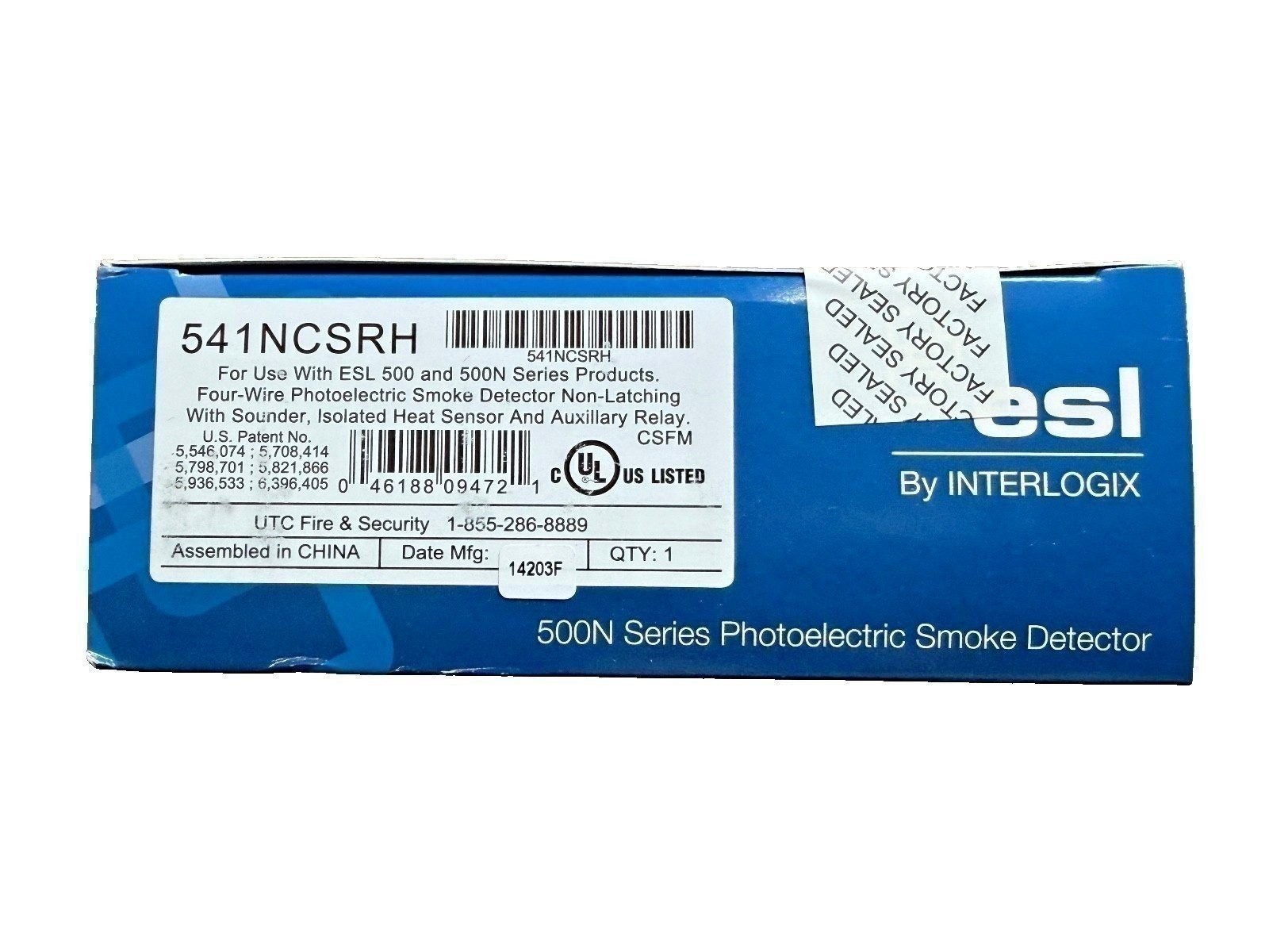 ESL/GE/Interlogix 541NCSRH Fire Alarm Smoke Detector (NEW IN BOX) ESL/GE/Interlogix 541NCSRH Fire Alarm Smoke Detector (NEW IN BOX)