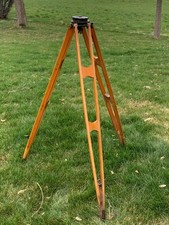 K&E Vintage Survey Tripod Brass Wood 5/8-11 Utah State Ag. College Pre-1957 picture