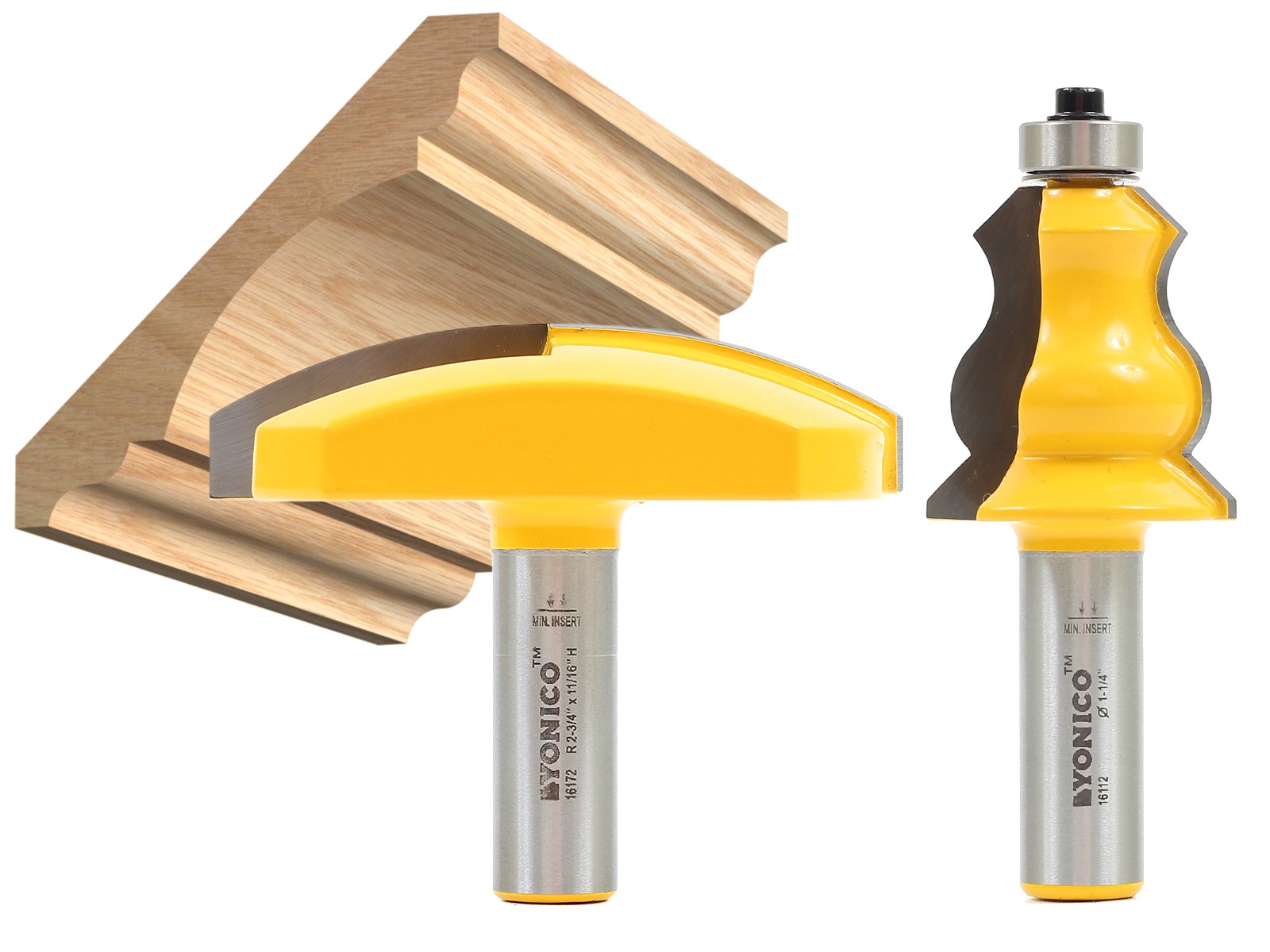 Elegant 2 Bit Crown Cap Molding Router Bit Set - 1/2\