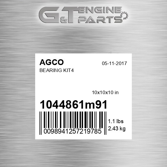 1044861M91 BEARING KIT4 fits AGCO (Surplus Open Box) 1044861M91 BEARING KIT4 fits AGCO (Surplus Open Box)