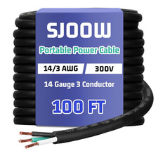 100 FT 14/3 AWG SJOOW Portable Power Cable 14 Gauge 3 Conductor Wire picture