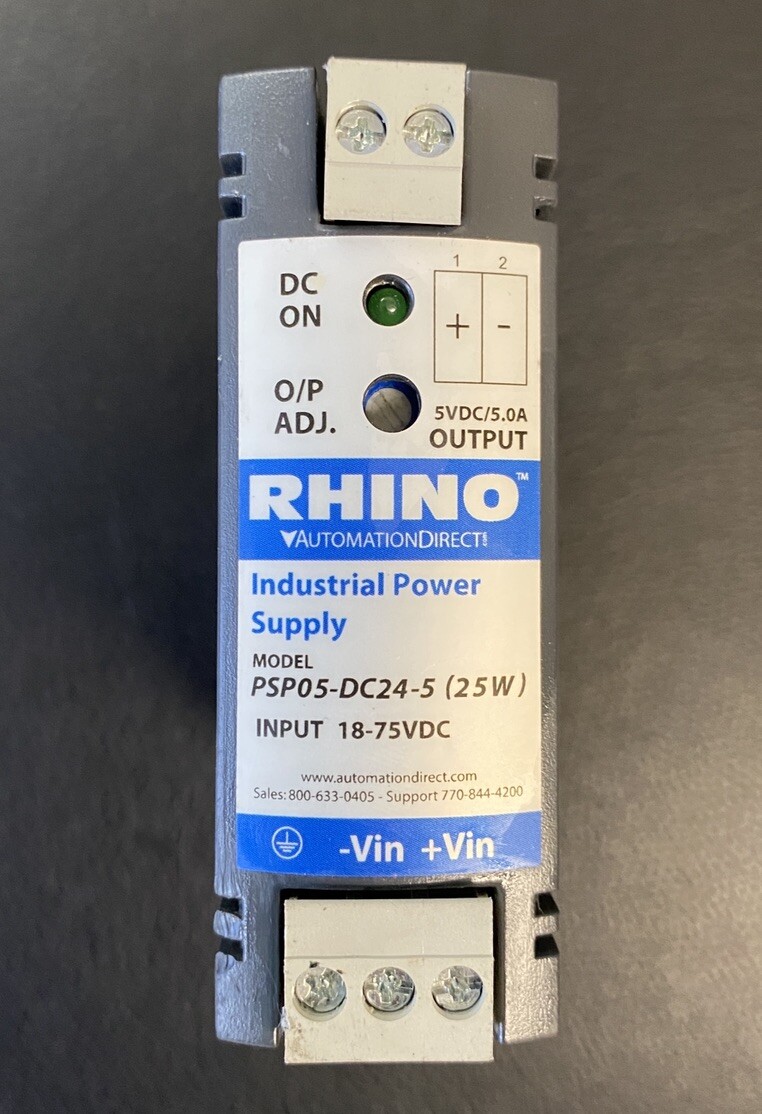 RHINO AUTOMATION DIRECT PSP05-DC24-5 Industrial Power Supply Input 18-75VDC