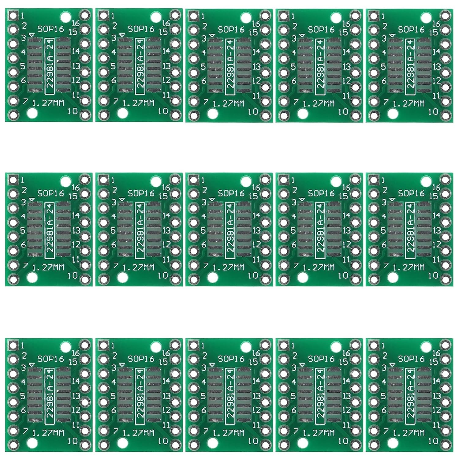 15Pcs SOIC-16 SOP-16 SSOP-16 to DIP-16 16 Pin Breakout Board 15Pcs SOIC-16 SOP-16 SSOP-16 to DIP-16 16 Pin Breakout Board