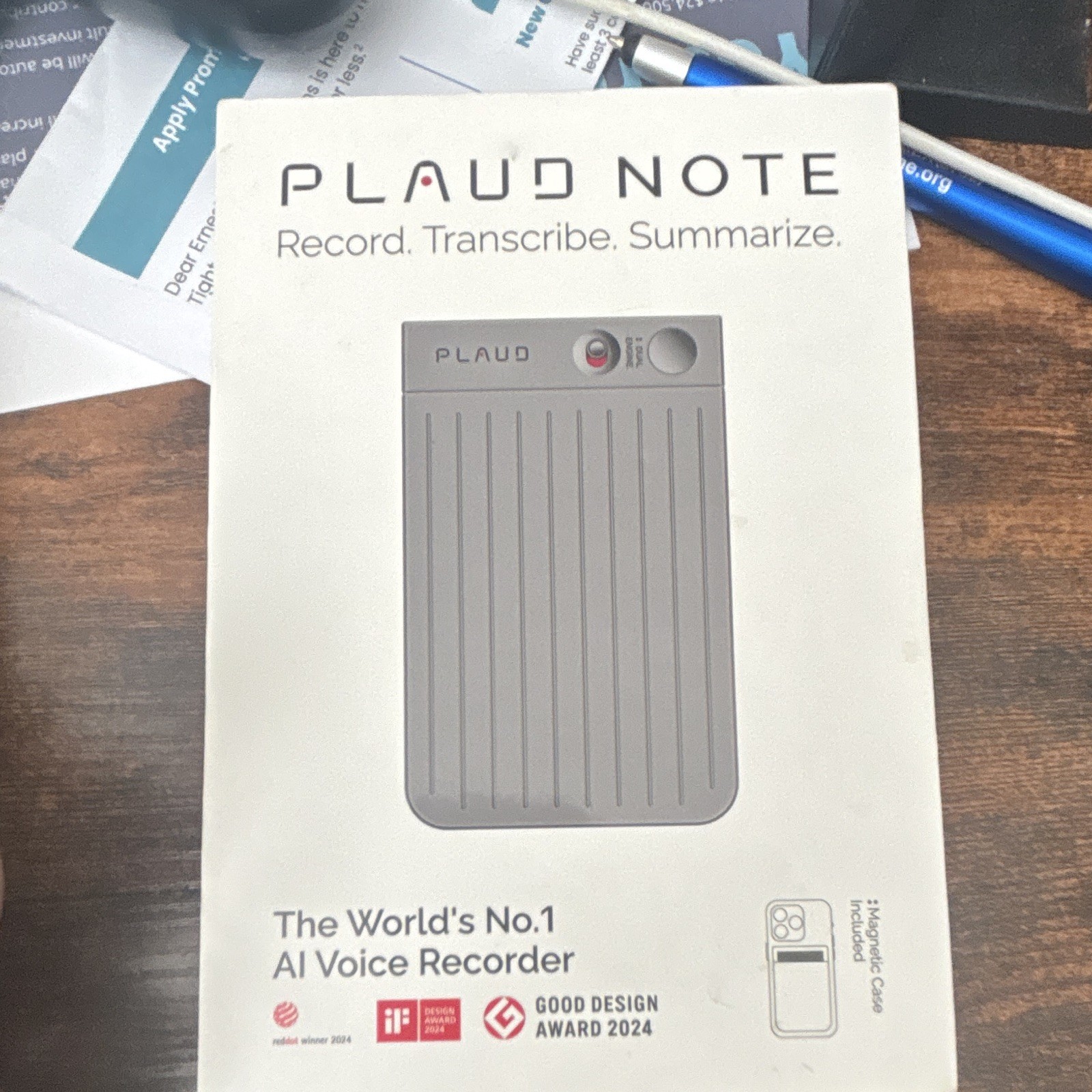 PLAUD NOTE AI Voice Recorder 64GB Black w/ Magnetic Case