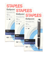 36 Pack - Staples Revu 1.2mm Retractable Ballpoint Pen - Black picture