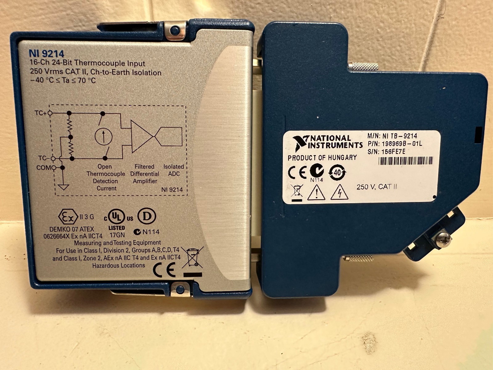 NATIONAL INSTRUMENTS NI 9214 16-Ch High Thermocouple Module with NI TB ...