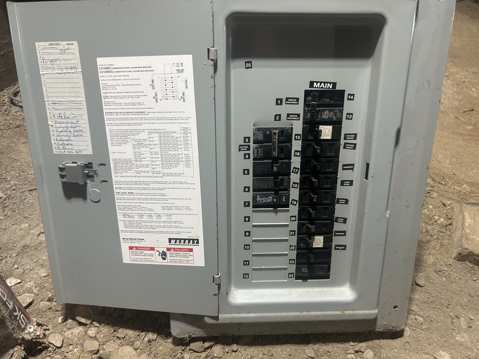 Murray LC120DC 100A Main Breaker Panel Load Center 120/240V w/ Breakers Murray LC120DC 100A Main Breaker Panel Load Center 120/240V w/ Breakers