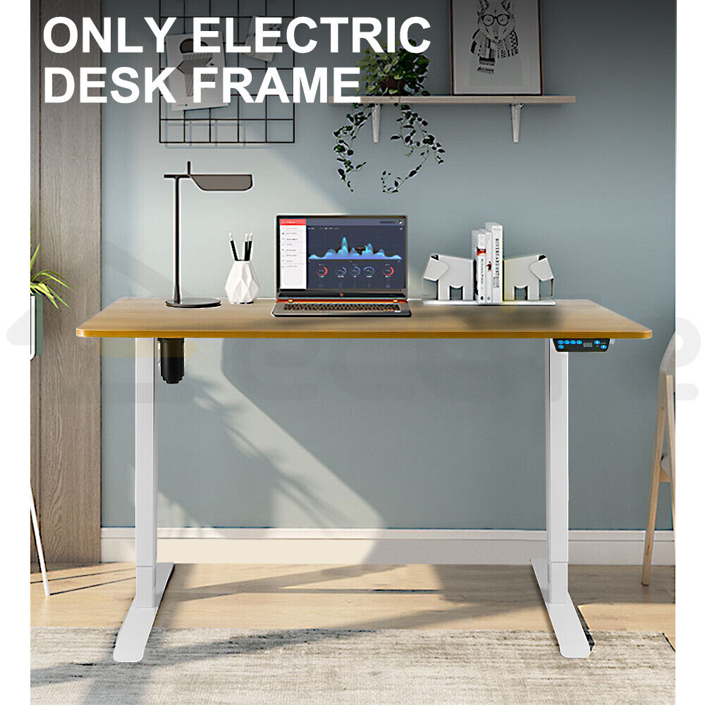 Electric Desk Frame Height Adjustable Single Motor Memory Touch Control White