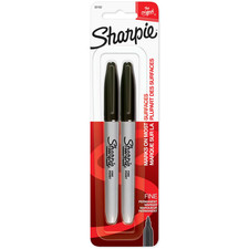 Sharpie Permanent Markers, Fine Point, Black, 2 Count picture