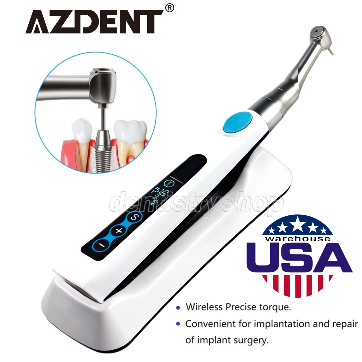 Dental Wireless Implant Electric Torque Wrench Handpiece Tool Driver 360° Rotate Dental Wireless Implant Electric Torque Wrench Handpiece Tool Driver 360° Rotate