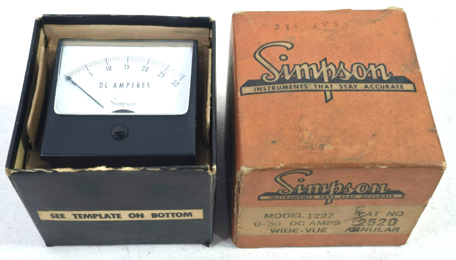 Vintage Simpson Model 1227 Cat 2520 Voltmeter 0-30 Volts NOS Vintage Simpson Model 1227 Cat 2520 Voltmeter 0-30 Volts NOS
