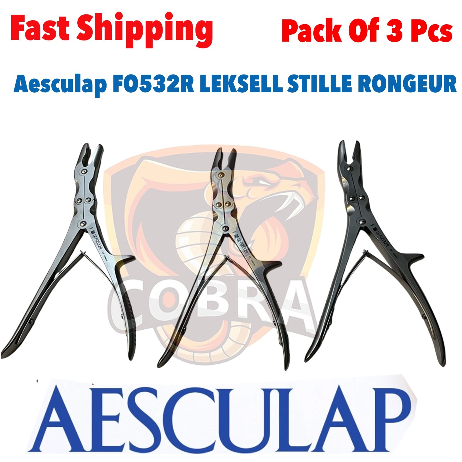 Lot of 3 pcs Aesculap FO532R LEKSELL STILLE RONGEUR Lot of 3 pcs Aesculap FO532R LEKSELL STILLE RONGEUR