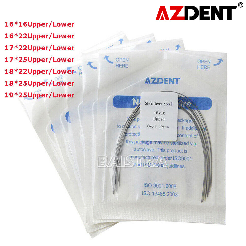 AZDENT Dental Orthodontic Stainless Steel Rectangular Arch Wires Ovoid Form All AZDENT Dental Orthodontic Stainless Steel Rectangular Arch Wires Ovoid Form All