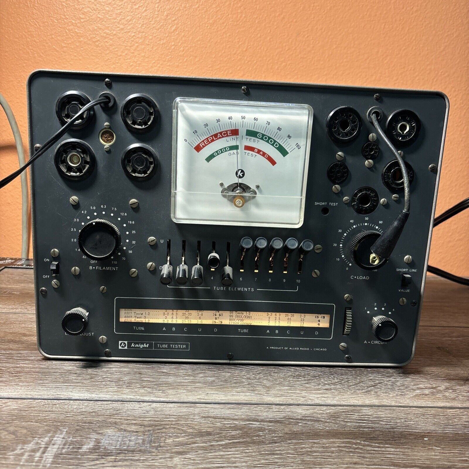 vintage Knight ALLIED RADIO Tube Tester - Great Condition