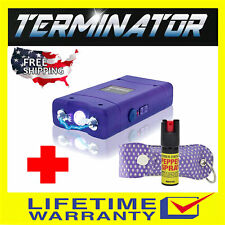 TERMINATOR STUN GUN T800 - 182BV RECHARGEABLE POLICE FLASHLIGHT AND PEPPER SPRAY picture
