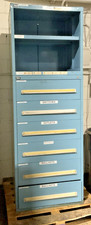 STANELY VIDMAR 6 DRAWER CABINET WITH TOP CABINET SHELF DIVIDERS VARY **NO KEY** picture