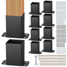 Uimoso 10 Pcs 4x4 (Inner Size 3.6x3.6) Post Base Brackets Wood Fence Post Anchor picture