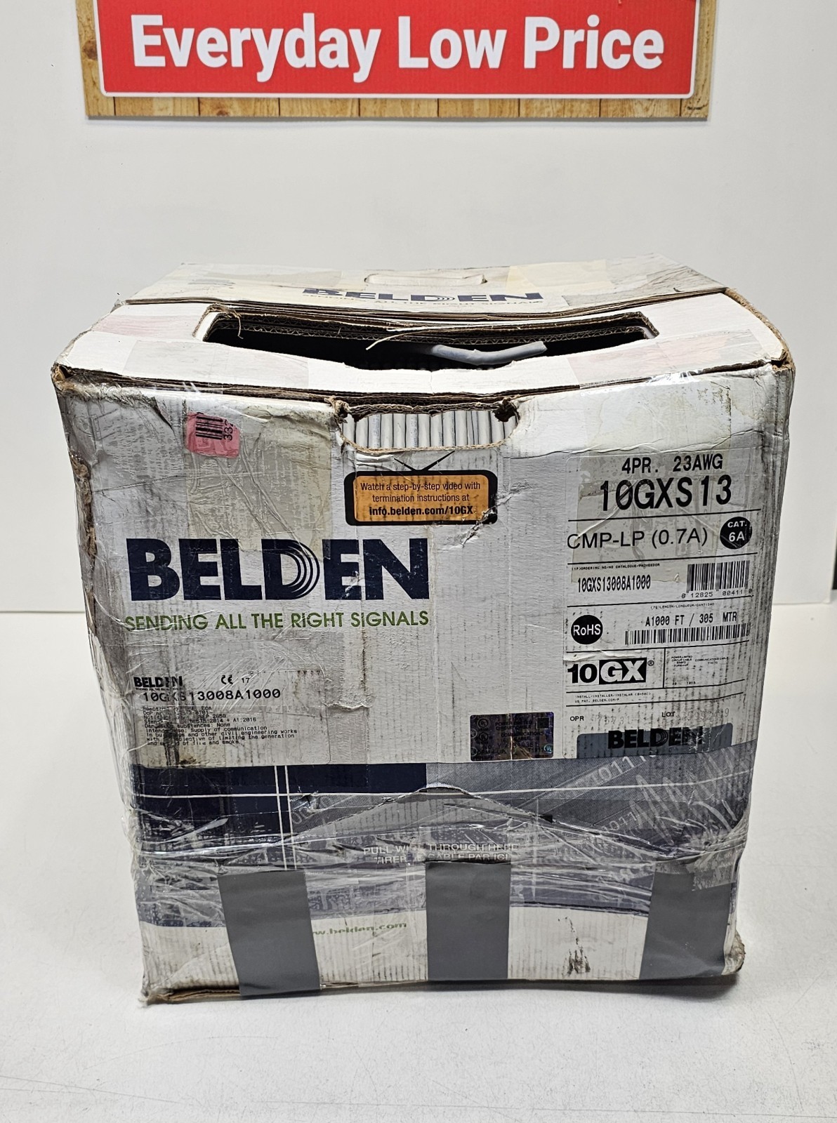 BELDEN 10GXS13008A1000, 1000ft, CAT. 6A, CMP-LP(0.7A). Damaged Box