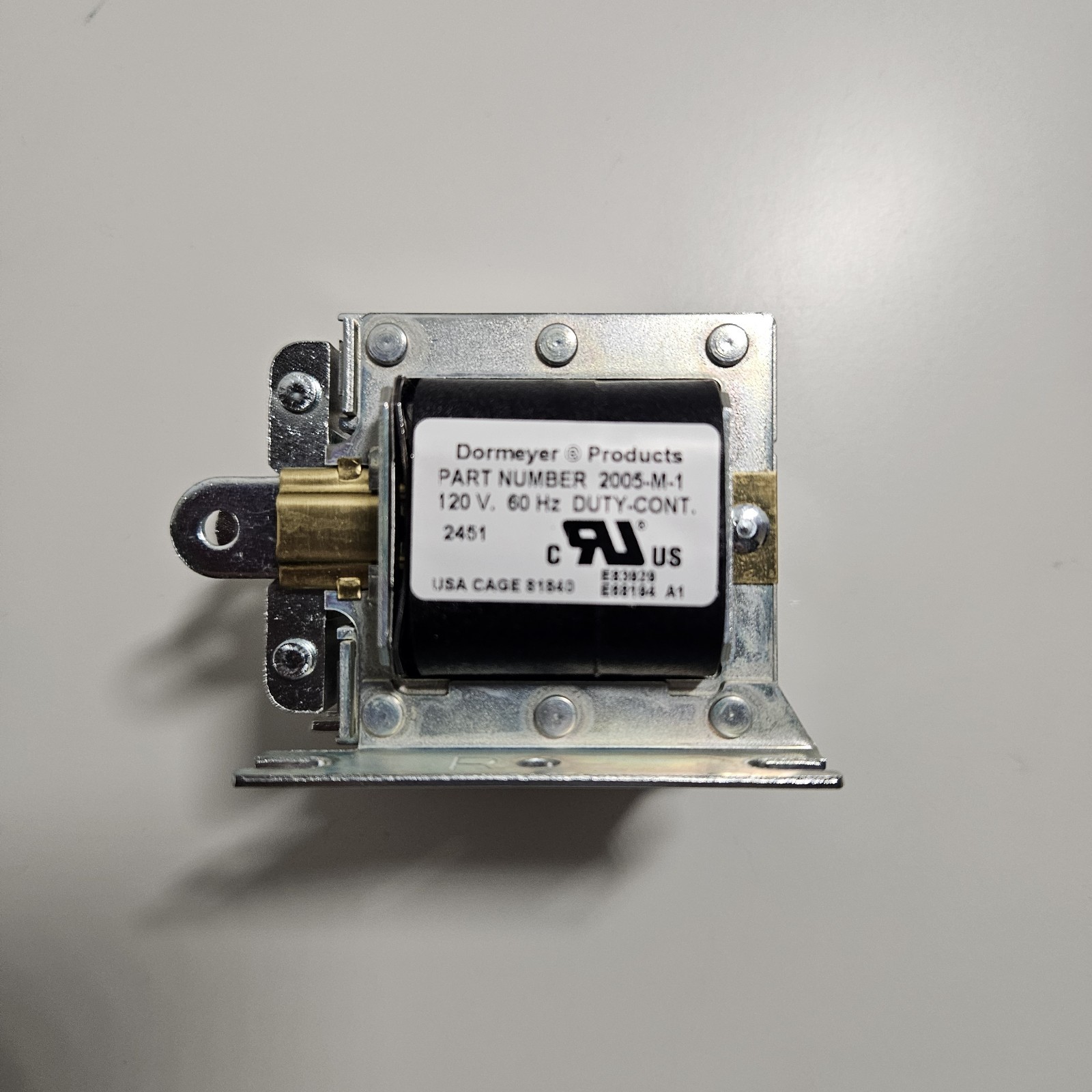 DORMEYER 2005-M-1 Solenoid Laminated 1/8 - 1 in Continuous 4X240 120v 60Hz DORMEYER 2005-M-1 Solenoid Laminated 1/8 - 1 in Continuous 4X240 120v 60Hz