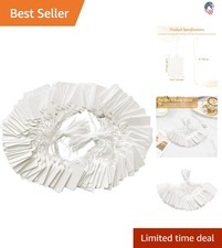 200 Pcs Blank Jewelry Tags with String | Smooth White Pricing Tags | 1.38x0.87'' picture