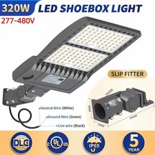 LED Parking Lot Light 480V 320W 48000LM Outdoor Commercial Area Shoebox Lighting picture