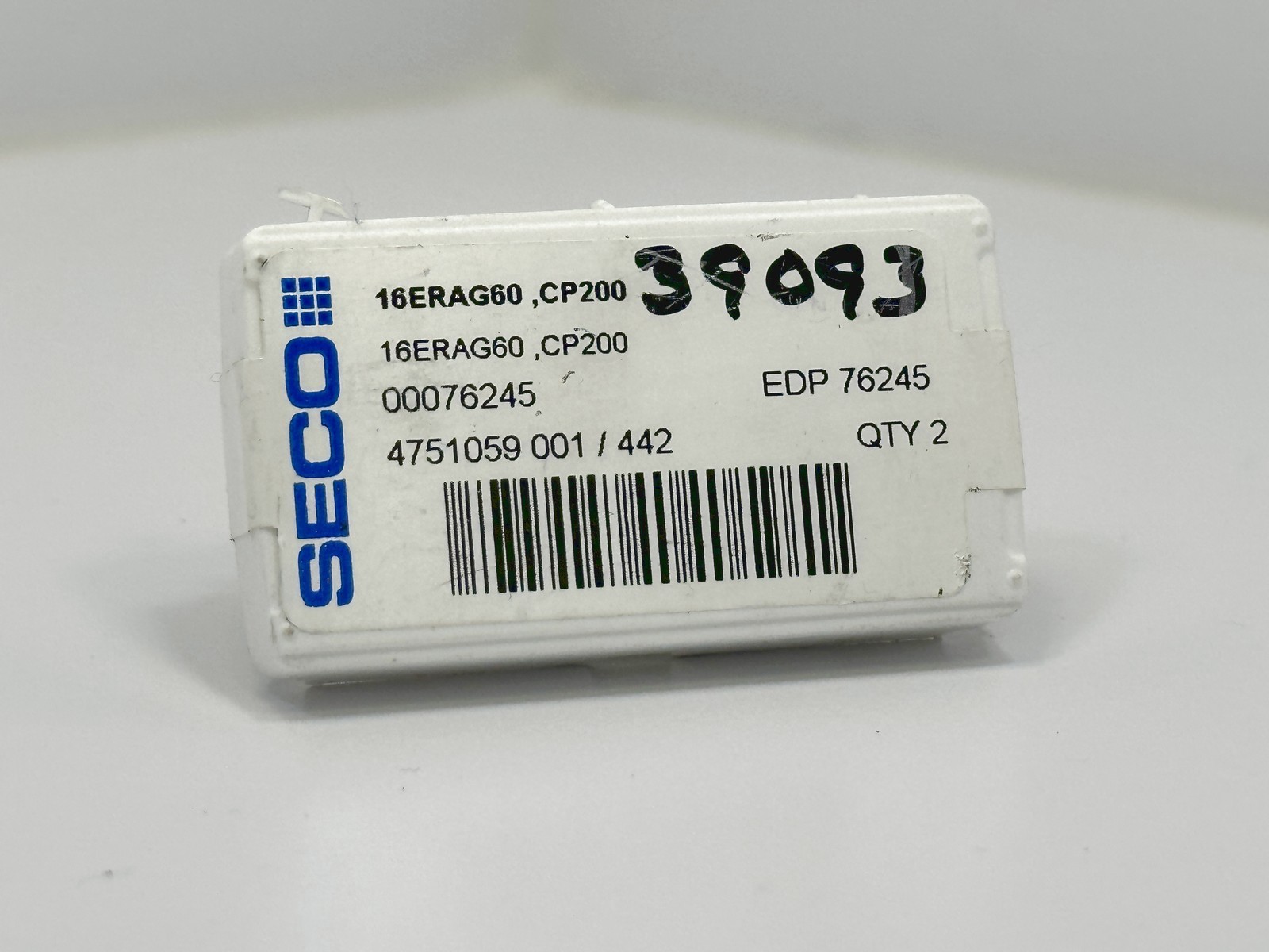 SECO 16ER AG60 New Carbide Inserts 76245 Grade CP200 2pcs SECO 16ER AG60 New Carbide Inserts 76245 Grade CP200 2pcs