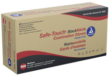 Dynarex Safe-Touch Black Nitrile Exam Gloves, Powder Free, Medium - Box of 100 picture