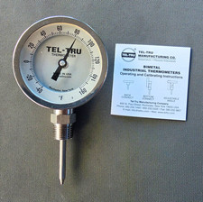 Tel-Tru BC350R Analog Bimetal Thermometer -40 to 160F, 1/2