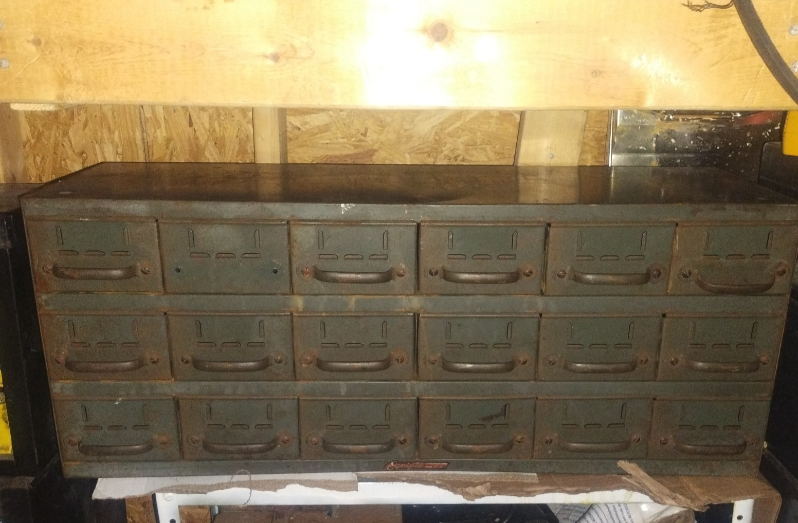 Vintage Equipto Industrial 18-drawer Metal Parts Organizer Cabinet 1940s -50s