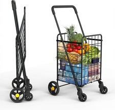 ( USED ) Folding Shopping Cart for Groceries Laundry with Wheels picture
