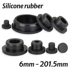 Silicone Rubber Round Hole Plugs Blanking End Cap Tube Pipe Insert Bung Black picture