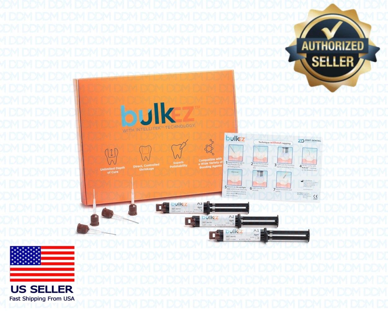 Bulk-EZ Dental Composite Trial Kit 3x 6g Syringes, One each: A1, A2, A3 & 20 Tip Bulk-EZ Dental Composite Trial Kit 3x 6g Syringes, One each: A1, A2, A3 & 20 Tip