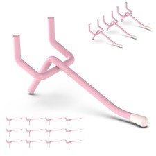 50 Pack 2 Inch Pink Pegboard Hooks with Rubber Tips picture
