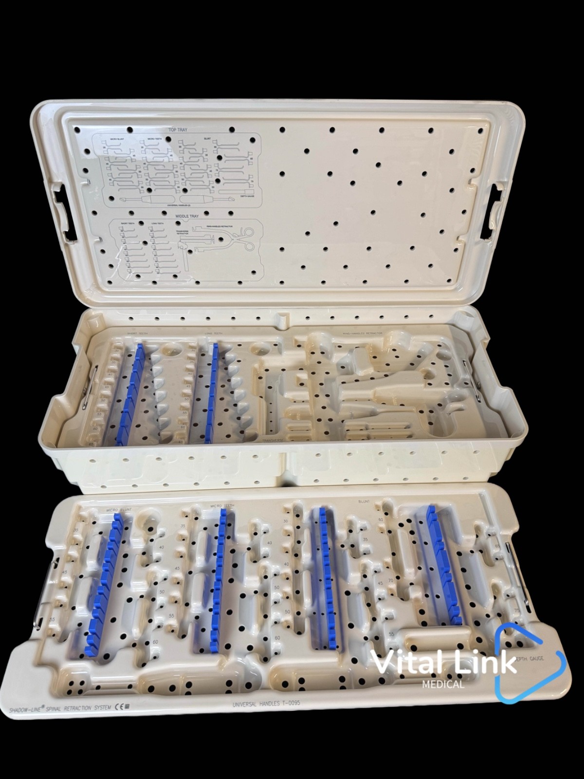 V. Mueller Shadow-Line Spinal Retraction System Case w/ Two Inserts V. Mueller Shadow-Line Spinal Retraction System Case w/ Two Inserts