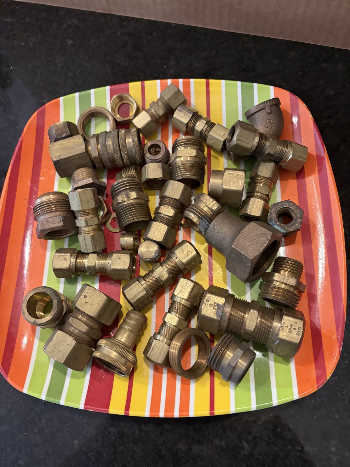 Assorted Brass Fittings Lot Mixed Sizes Adapters Couplers Elbows Compression