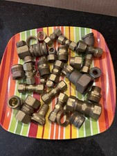 Assorted Brass Fittings Lot Mixed Sizes Adapters Couplers Elbows Compression picture
