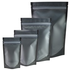 100/500/1000 Black Stand Up Zipper Packaging Bag Opaque Window for Food Storing picture