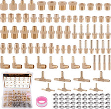 120Pcs Brass Hose Pipe Fitting & Hose Barb Kit for Air/Fuel/Water/Oil Hose picture